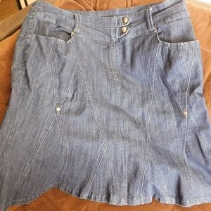 PLUS SIZE ROOMMATES BLUE FLARE DENIUM JEAN SKIRT